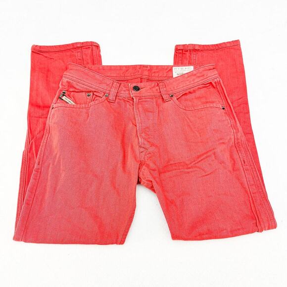 Diesel Darron Regular Slim Tapered Leg Denim Jeans Red Size 30 x 32 L - Picture 4 of 10